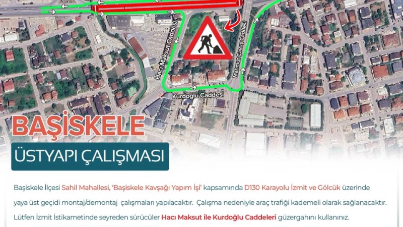Başiskele Kavşağı'nda trafiğe gece ayarı!