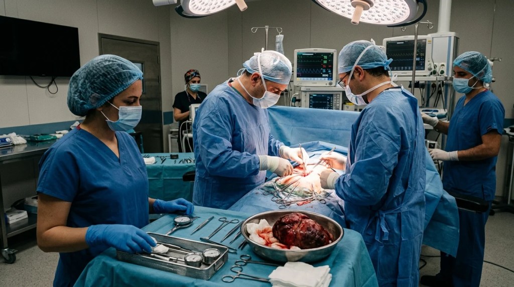 Böbreğinden 2,5 kiloluk kitle çıkarıldı