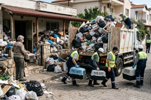 Yalnız yaşayan kadının evinden bir kamyon çöp çıktı