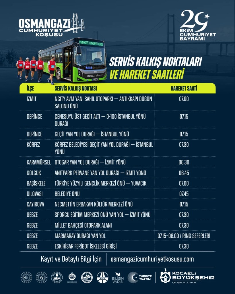 Cumhuriyet Koşusu'na ücretsiz ulaşım desteği