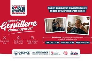 Derince’de yaşlı ve engellilere evde berber