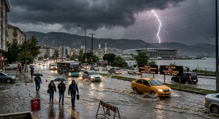 Kocaeli için kuvvetli sağanak uyarısı